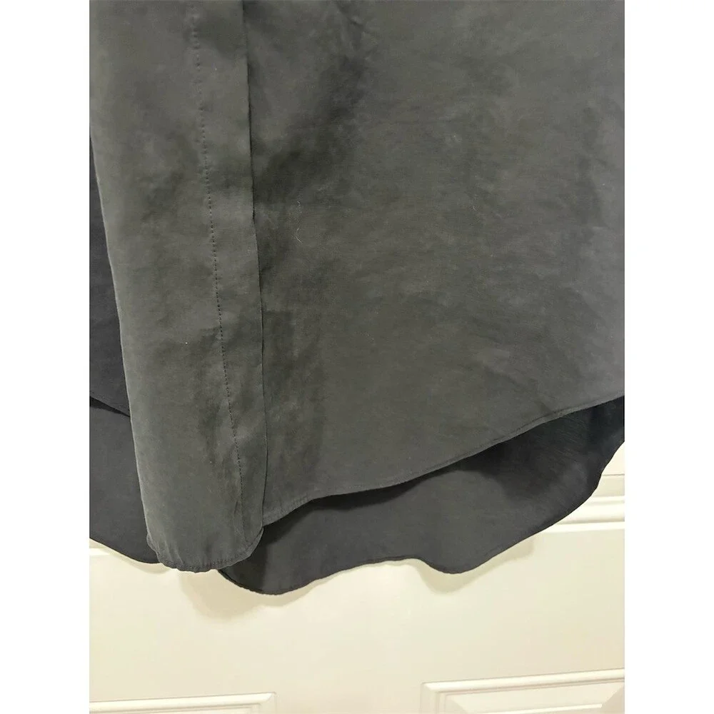 BCBGMAXAZRIA Blouse Womens Size S Black Sleeveless Button Front Hi-Low Top - Picture 5 of 9